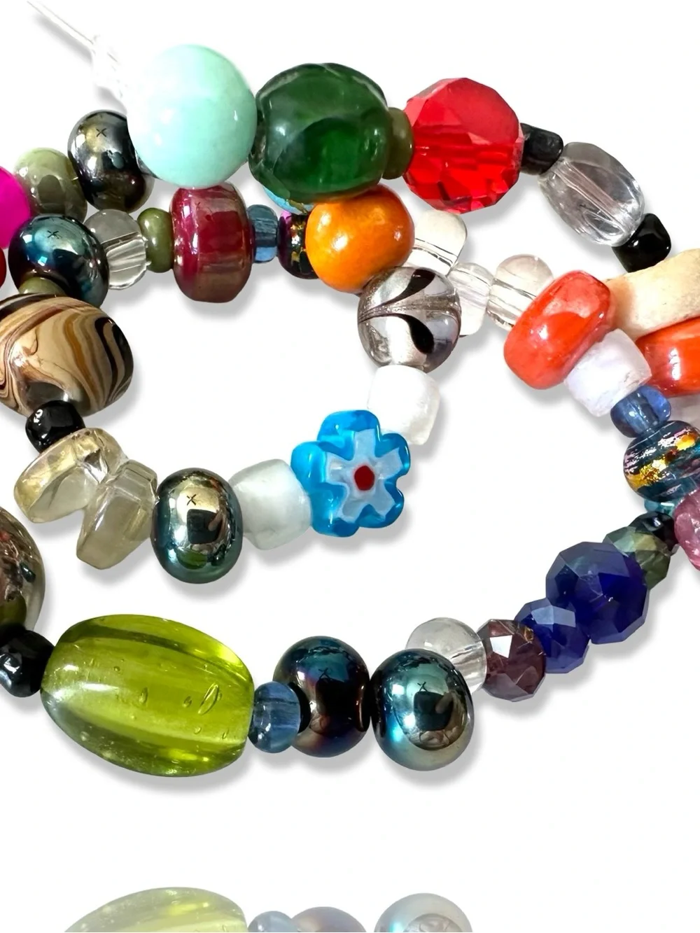 1 Pound Mixed Vintage Beads, NO ACRYLIC